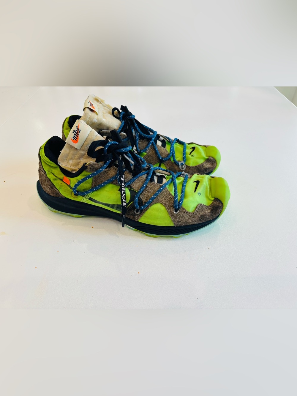Nike Air Zoom Terra Kiger 5 off White Electric Green Running Men’s Shoe size 13 - Picture 5 of 12